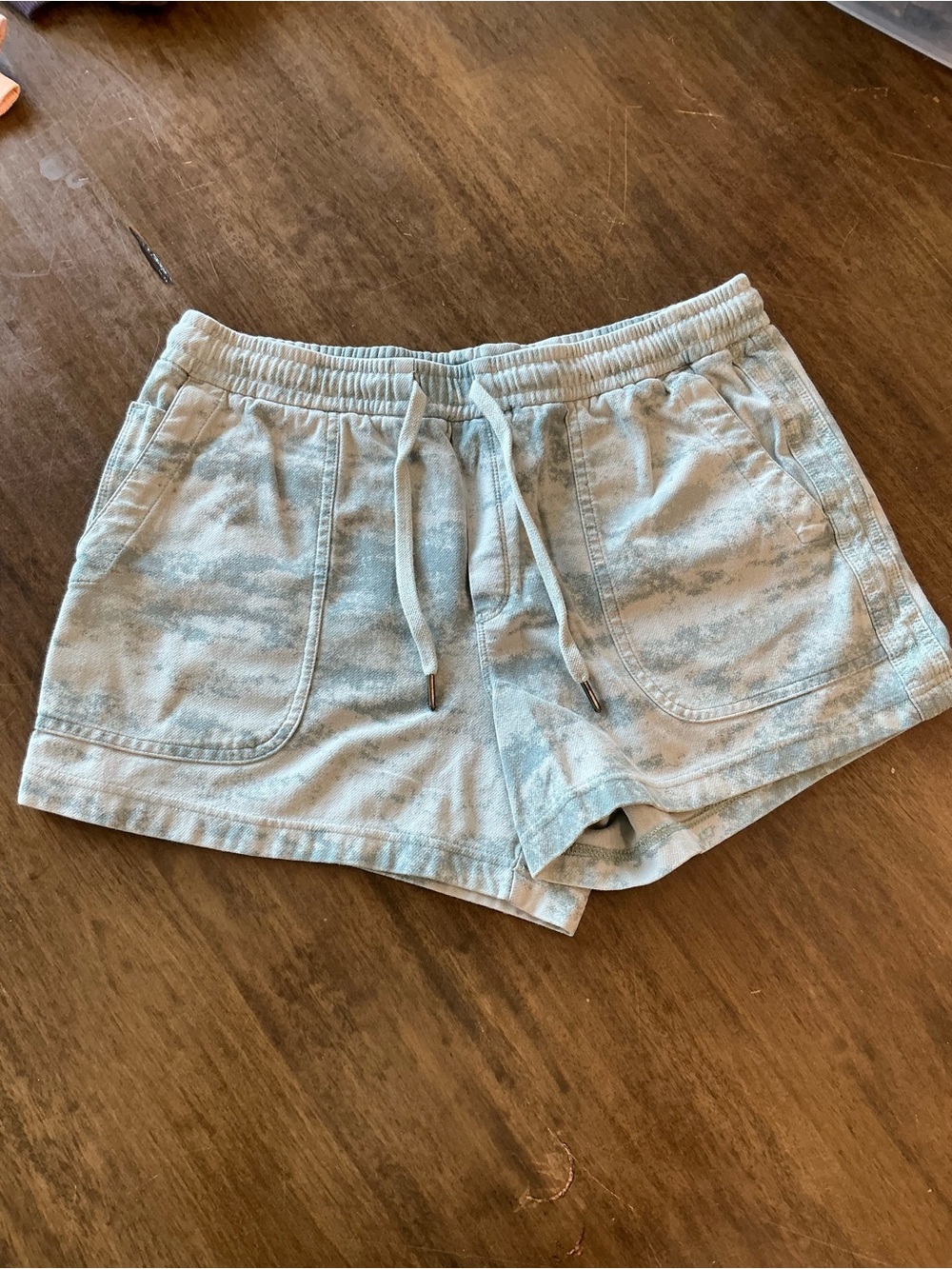 Athleta Light Blue Tie-Dye Shorts